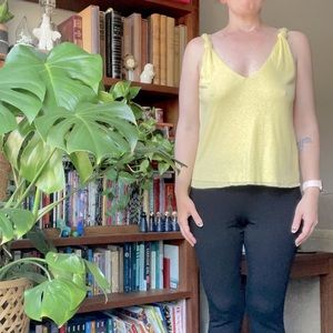 The Range butter yellow sheer tank top